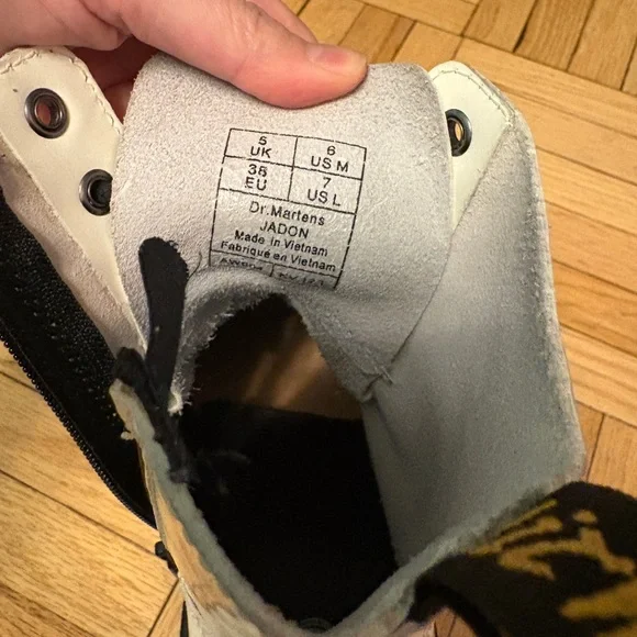 Dr. Martens White Jadon Boots with Snake Design. - Picture 5 of 10